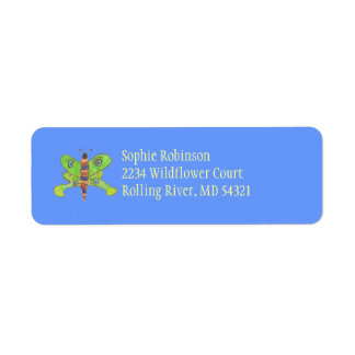 Beautiful butterfly return address label