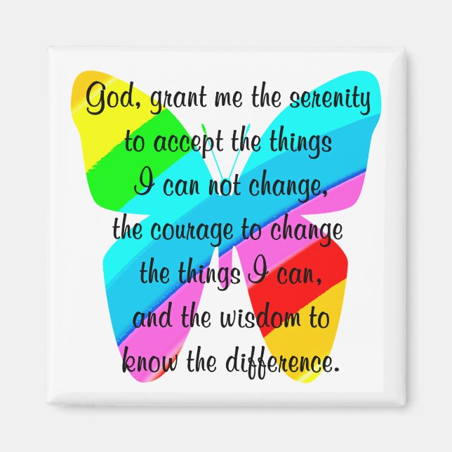 BEAUTIFUL BUTTERFLY SERENITY PRAYER DESIGN MAGNET (Front)