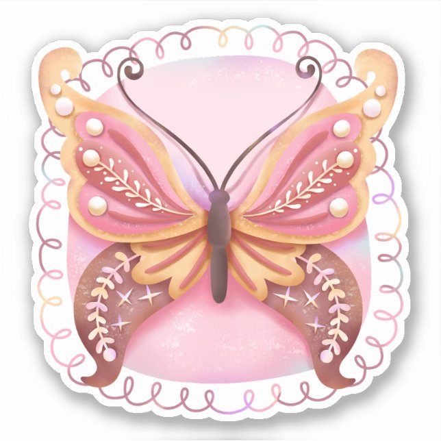 Beautiful Butterfly Sticker (Front)