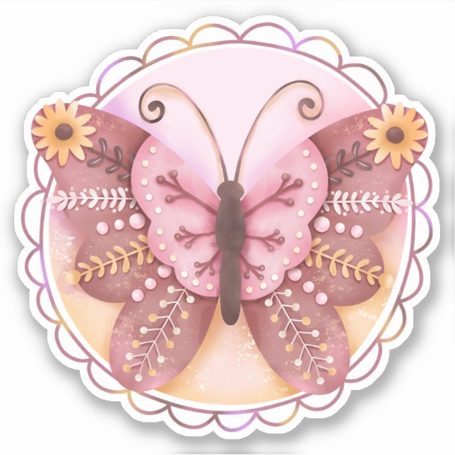 Beautiful Butterfly Sticker (Front)