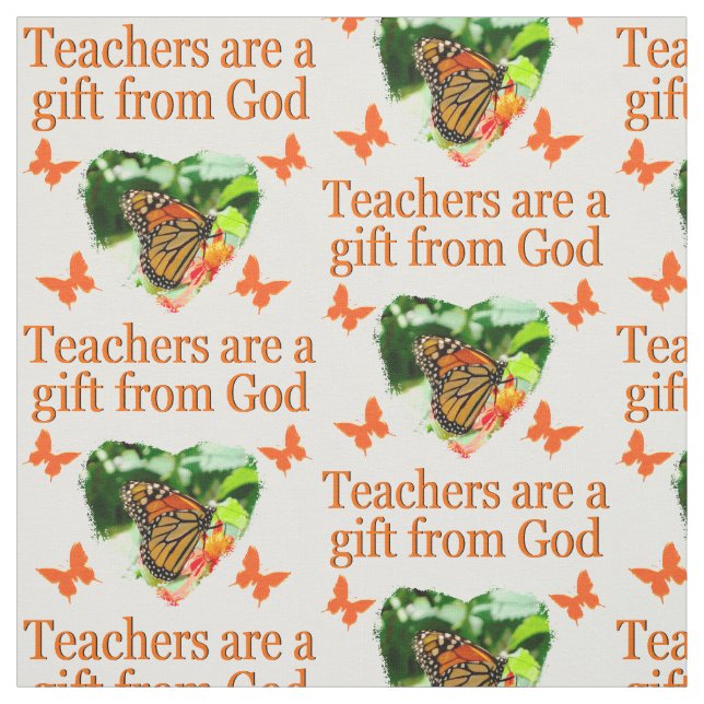 BEAUTIFUL BUTTERFLY TEACHERS PRAYER DESIGN FABRIC (Swatch)