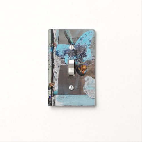 Beautiful Butterfly Teal Art Light Switch Cover