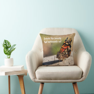 Beautiful butterfly throw pillow