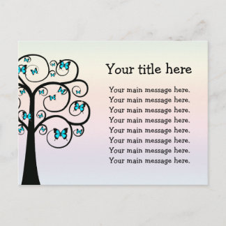 Beautiful butterfly tree postcard