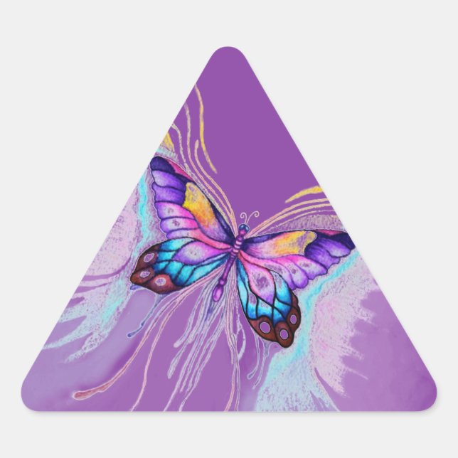 Beautiful Butterfly Triangle Sticker (Front)