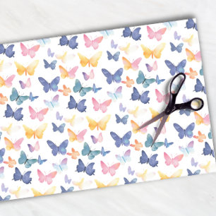 Beautiful Butterfly Watercolor Colorful Pattern Tissue Paper