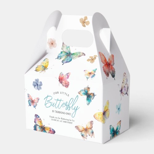 Beautiful Butterfly Watercolor Girls Birthday Favor Boxes
