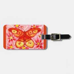 Beautiful Butterfly Watercolour Luggage Tag