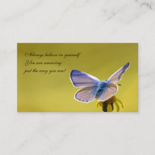 Beautiful butterfly with motivational quote busine business card