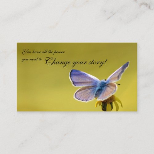Beautiful butterfly with motivational quote business card