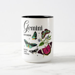 Beautiful Butterfly Zodiac Traits/Gemini Two-Tone Coffee Mug
