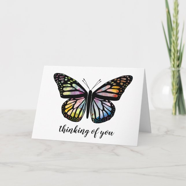 Beautiful Butterly CUSTOM Sympathy Condolences Card (Front)
