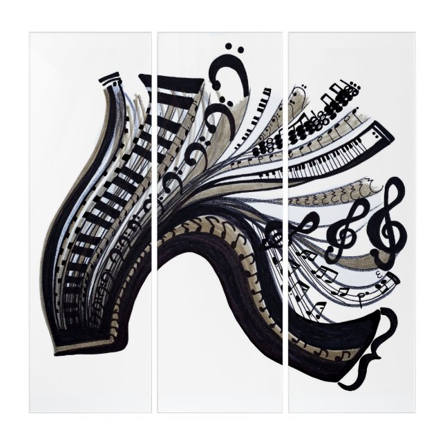 Beautiful Cacophony Tri-Panel Wall Art (Front)