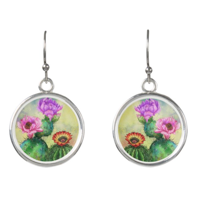 Beautiful Cactus Earrings (Front)
