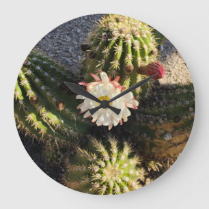 Beautiful Cactus Flower Large Clock