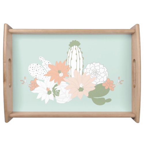 Beautiful Cactus Succulents Serving Tray