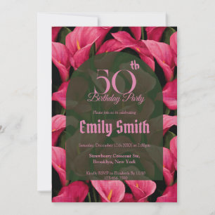 Beautiful Call Lilies Floral 15Th Birthday Party Invitation