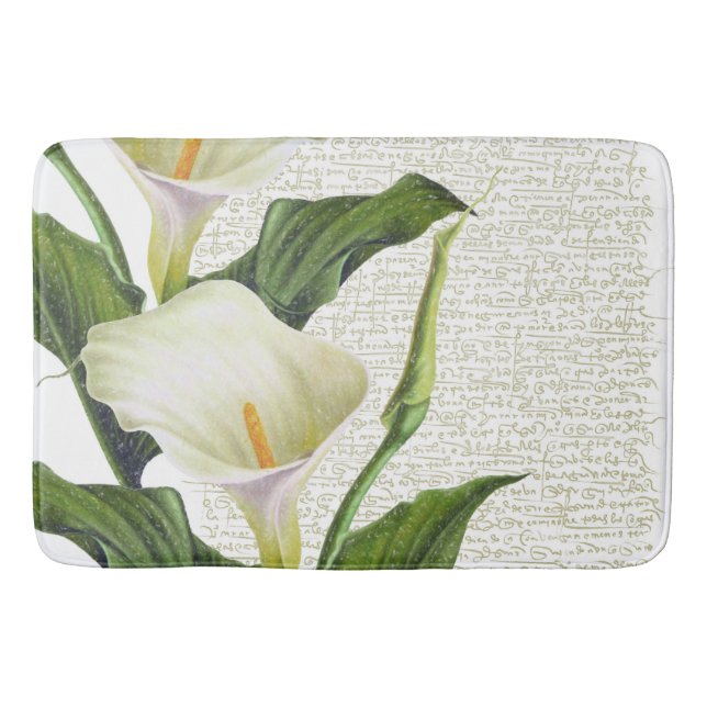 Beautiful Calla Lilies Bathroom Mat (Front)