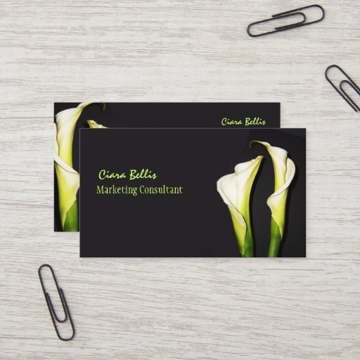 Customizable Beautiful calla lilies business cards