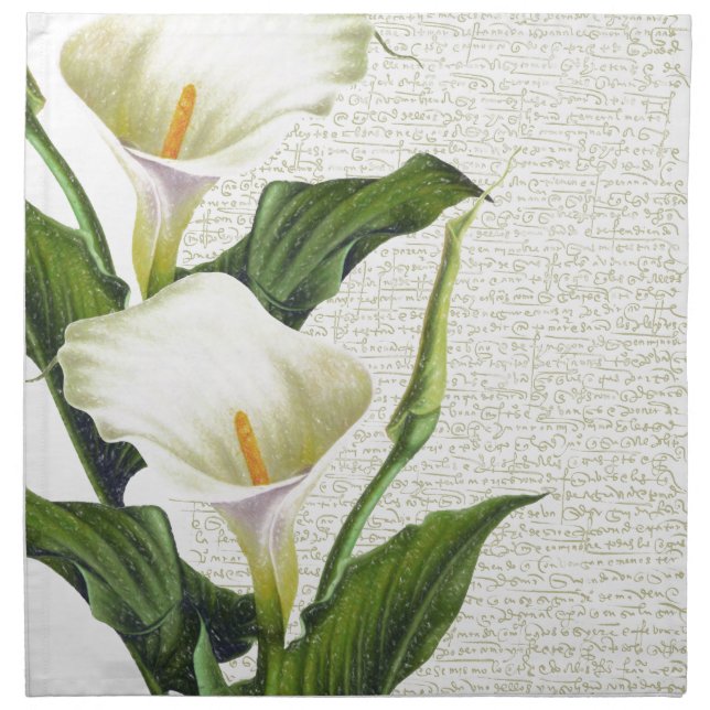 Beautiful Calla Lilies Cloth Napkin (Front)