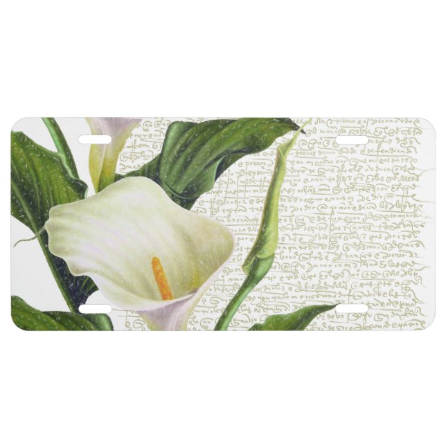 Beautiful Calla Lilies License Plate (Front)