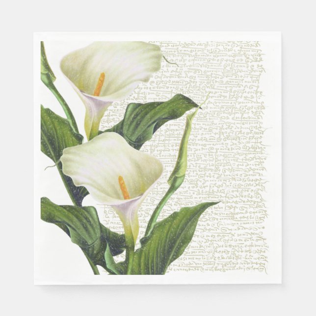 Beautiful Calla Lilies Napkins (Front)