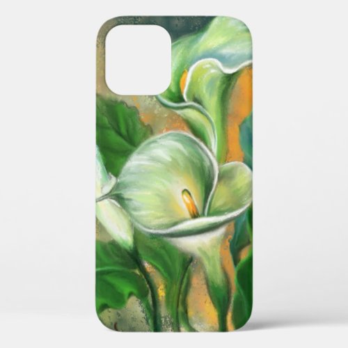 Beautiful Calla Lily Flower _ Migned Art Drawing iPhone 12 Case