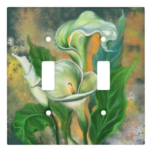 Beautiful Calla Lily Flower _ Migned Art Drawing _ Light Switch Cover