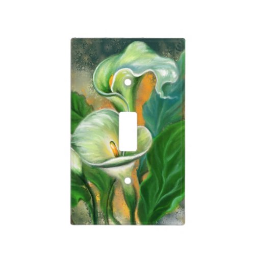 Beautiful Calla Lily Flower _ Migned Art Drawing Light Switch Cover