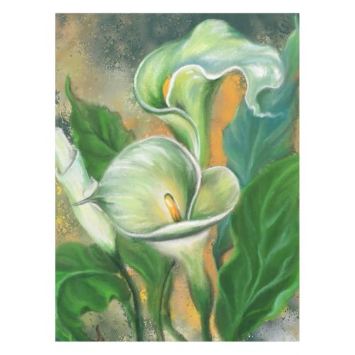 Beautiful Calla Lily Flower _ Migned Art Drawing Tablecloth