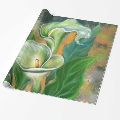 Beautiful Calla Lily Flower _ Migned Art Drawing Wrapping Paper