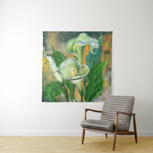 Beautiful Calla Lily Flower Tapestry Painting