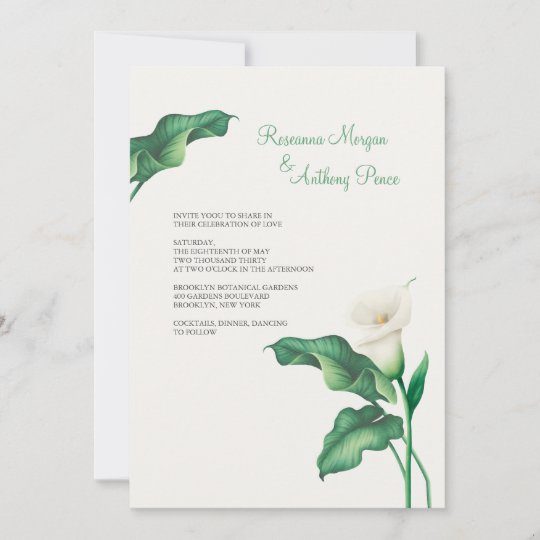 Beautiful Calla Lily Wedding Invitations | Zazzle.com