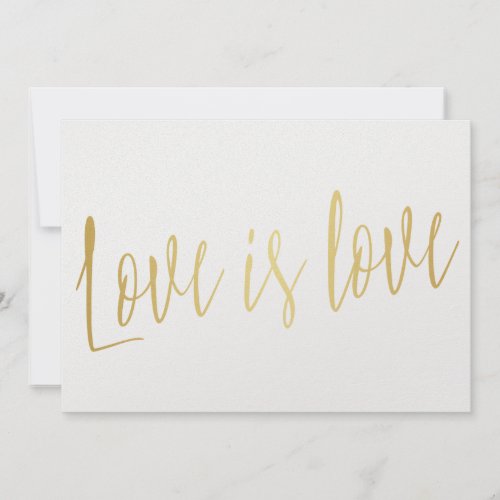 Beautiful calligraphy gold Love is love