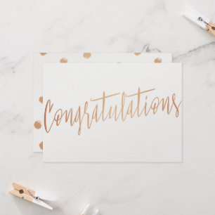 Beautiful calligraphy gold rose "Congratulations" Card