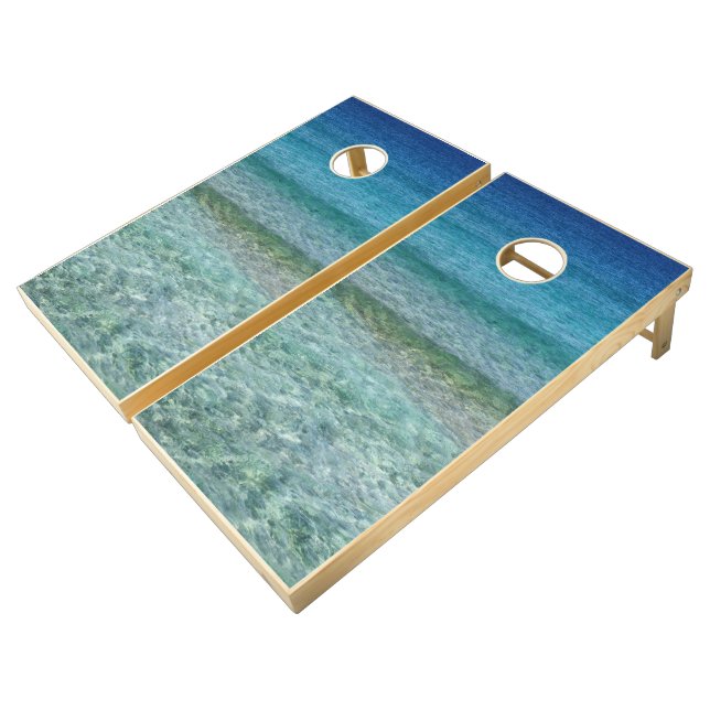 Beautiful Calm Caribbean Sea  Cornhole Set (Angled)