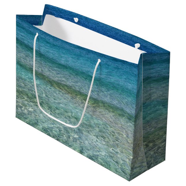 Beautiful Calm Caribbean Sea  Large Gift Bag (Front Angled)