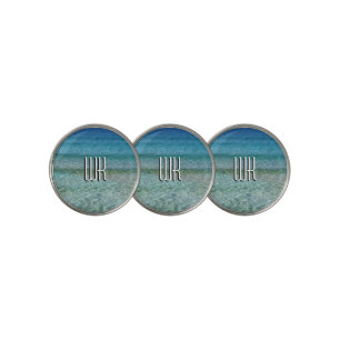 Beautiful Calm Caribbean Sea Monogram Golf Ball Marker