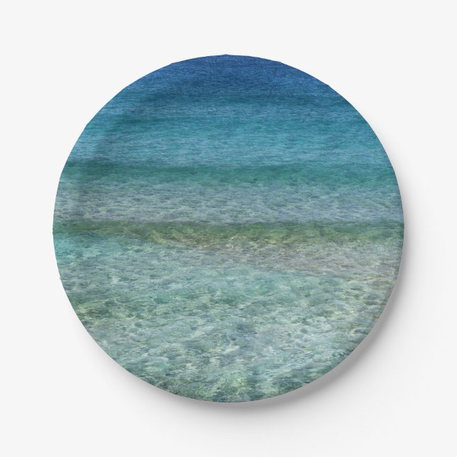 Beautiful Calm Caribbean Sea  Paper Plates (Front)