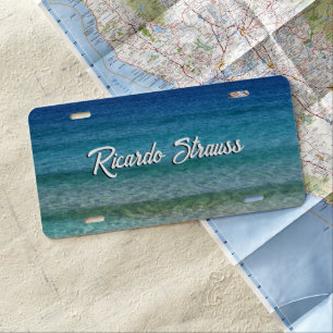Beautiful Calm Caribbean Sea Personal License Plate