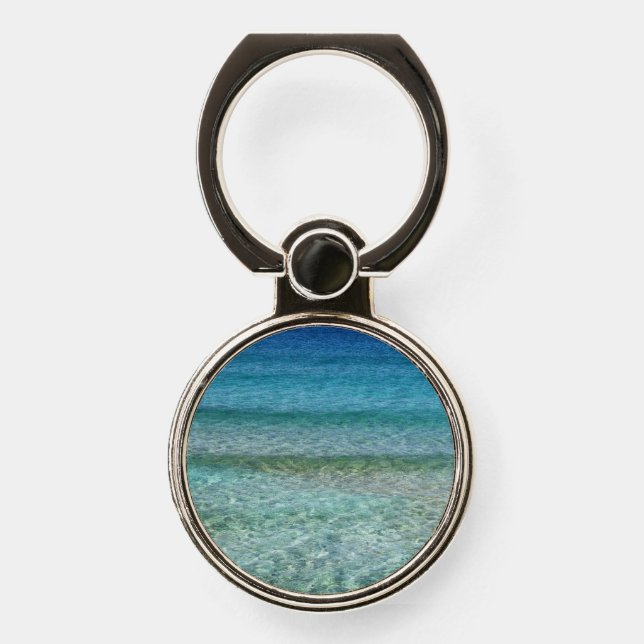 Beautiful Calm Caribbean Sea  Phone Ring Stand (Front)