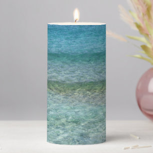 Beautiful Calm Caribbean Sea Pillar Candle