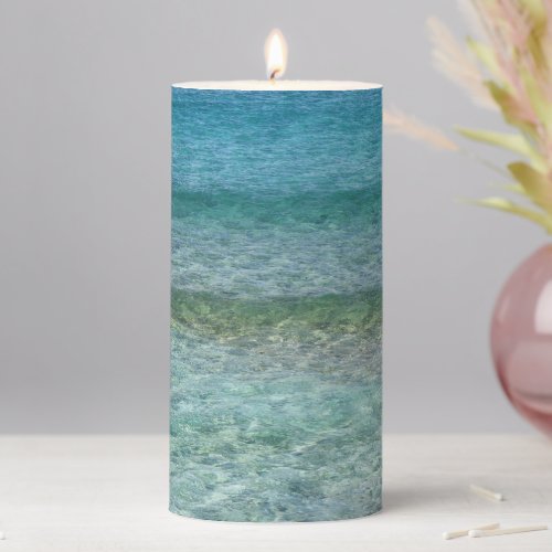 Beautiful Calm Caribbean Sea  Pillar Candle
