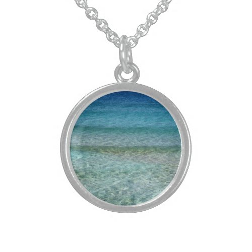 Beautiful Calm Caribbean Sea  Sterling Silver Necklace