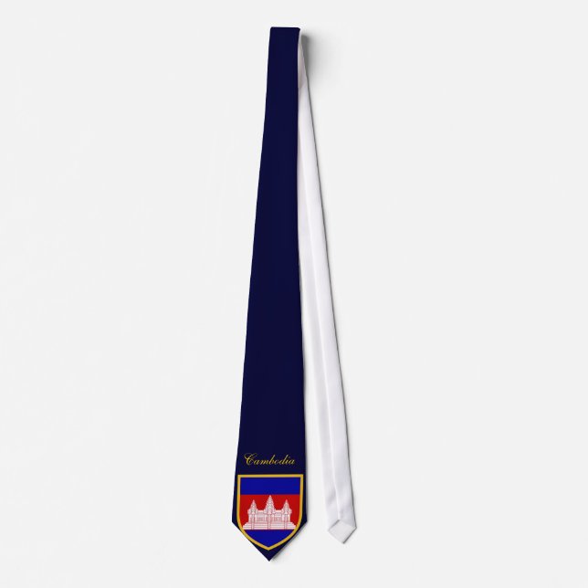 Beautiful Cambodia Flag Tie (Front)