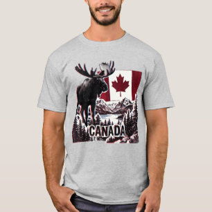 Beautiful Canada. Canadian flag. Canadian moose.  T-Shirt