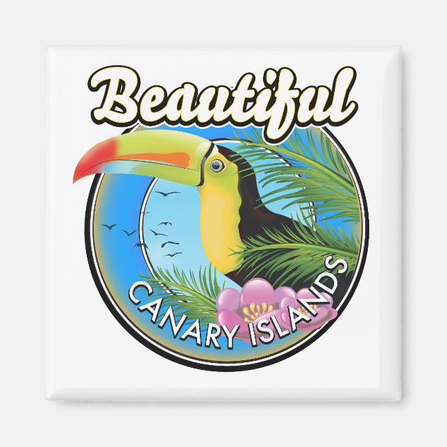 Beautiful Canary islands vintage style logo Magnet (Front)