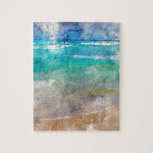 Beautiful Cancun Beach _ Watercolor Jigsaw Puzzle