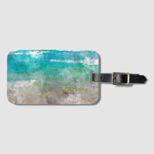 Beautiful Cancun Beach _ Watercolor Luggage Tag