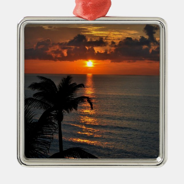 Beautiful Cancun Sunset Metal Ornament (Front)